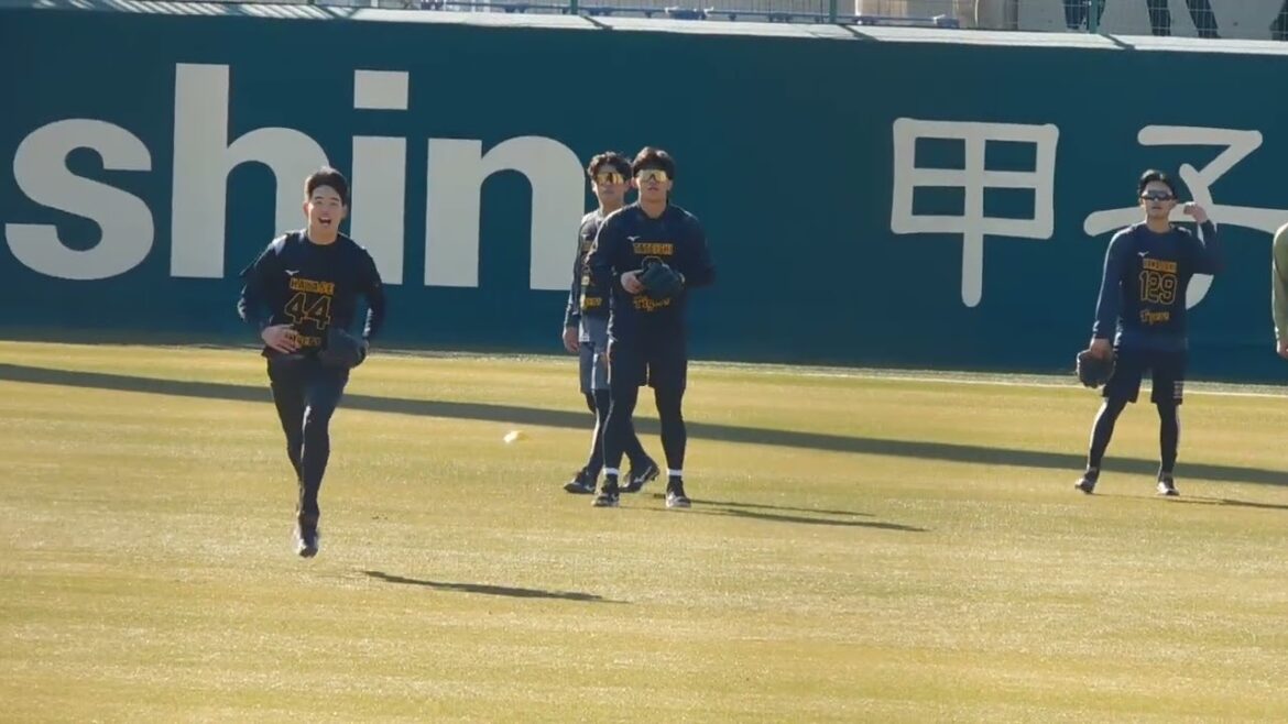 【今度は全員外野】阪神 新人合同自主トレ 外野縦ノック