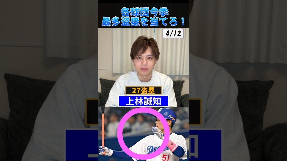 各球団2025最多盗塁を当てろ！ #プロ野球 #野球 #近本光司 #周東佑京 #wbc