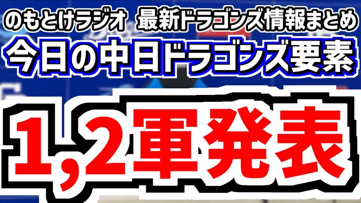 1月18日(日)　のもとけラジオ/今日の中日ドラゴンズ要素　沖縄春季キャンプ1,2軍発表！北谷組・読谷組は？メヒア C.ロドリゲス ランディはWBCへ、細川 石川昂弥 松山 牧野 中西 能戸ら自主トレ