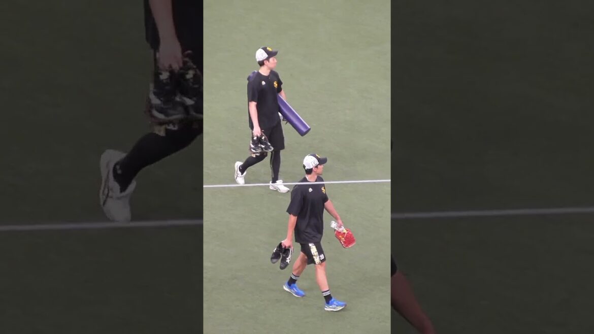 尾形 崇斗・ 大山 凌 両投手　練習上がり　#福岡ソフトバンクホークス #shorts