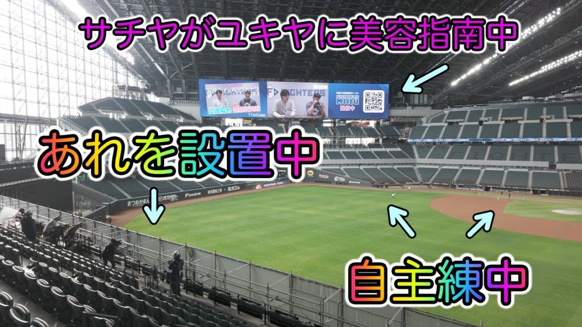 エスコンフィールド北海道・工事進んでいます、自主練進んでいます、雪積もりました! エスコンフィールド北海道・工事進んでいます、自主練進んでいます、雪積もりました!