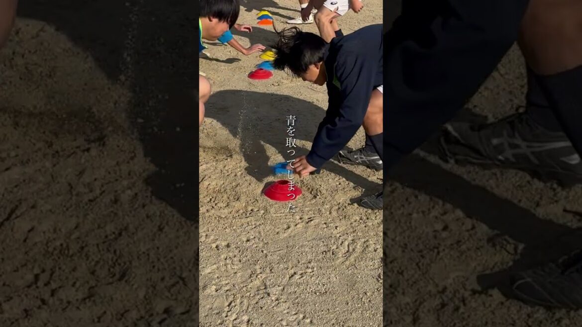 黄色を取れ。青を取ってしまった。ノーミングアップで。速くなる。#ノーミングアップ#脳みそ鈴木#サッカー