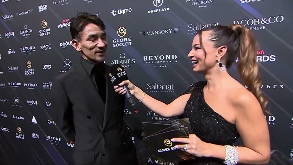 Hidetoshi Nakata at the Globe Soccer Awards