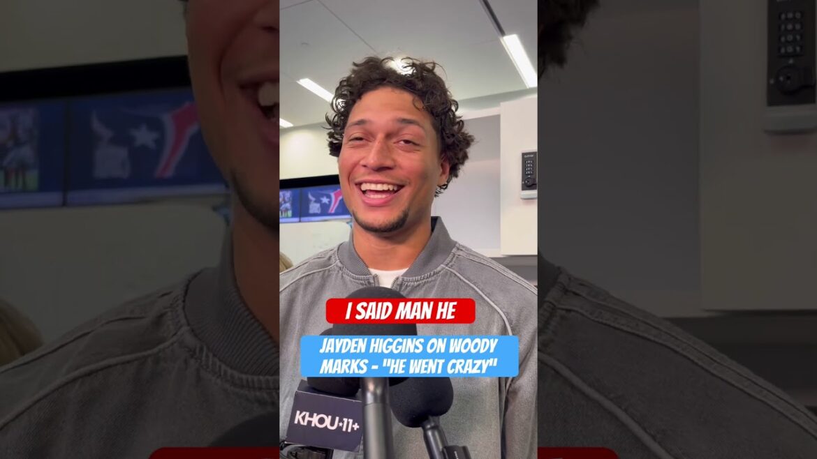 Rookie Jayden Higgins on rookie Woody Marks, “he went crazy!”