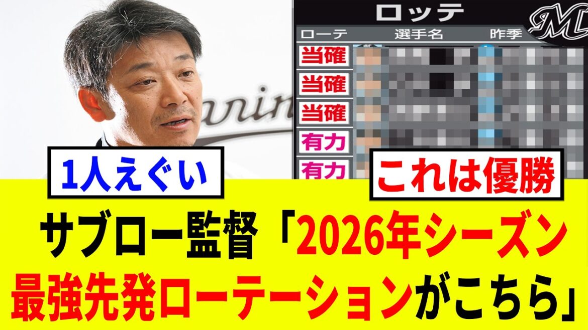 【2026】ロッテはジャクソン、石垣元気などが加入したが、そんなマリーンズの2026年先発ローテーション予想がチート級で強すぎる 【2026】ロッテはジャクソン、石垣元気などが加入したが、そんなマリーンズの2026年先発ローテーション予想がチート級で強すぎる