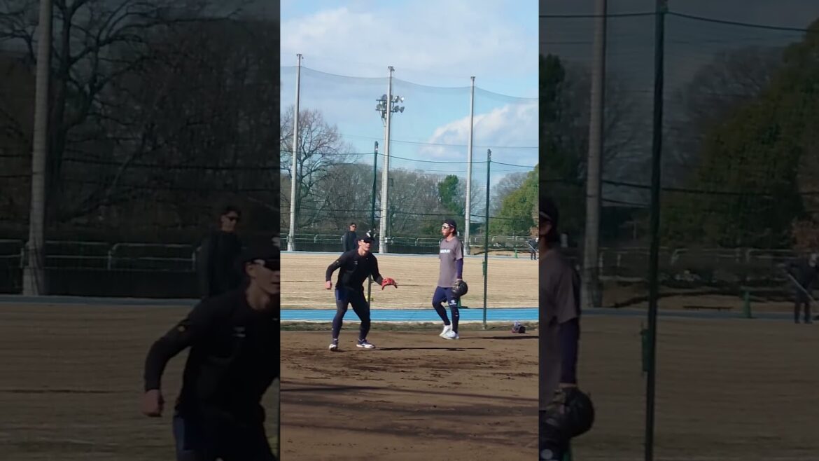 伊藤琉偉選手、宮本丈選手、古賀優大選手、丸山和郁選手 ノック練習 新人合同自主トレ 十日目 2026.1.22