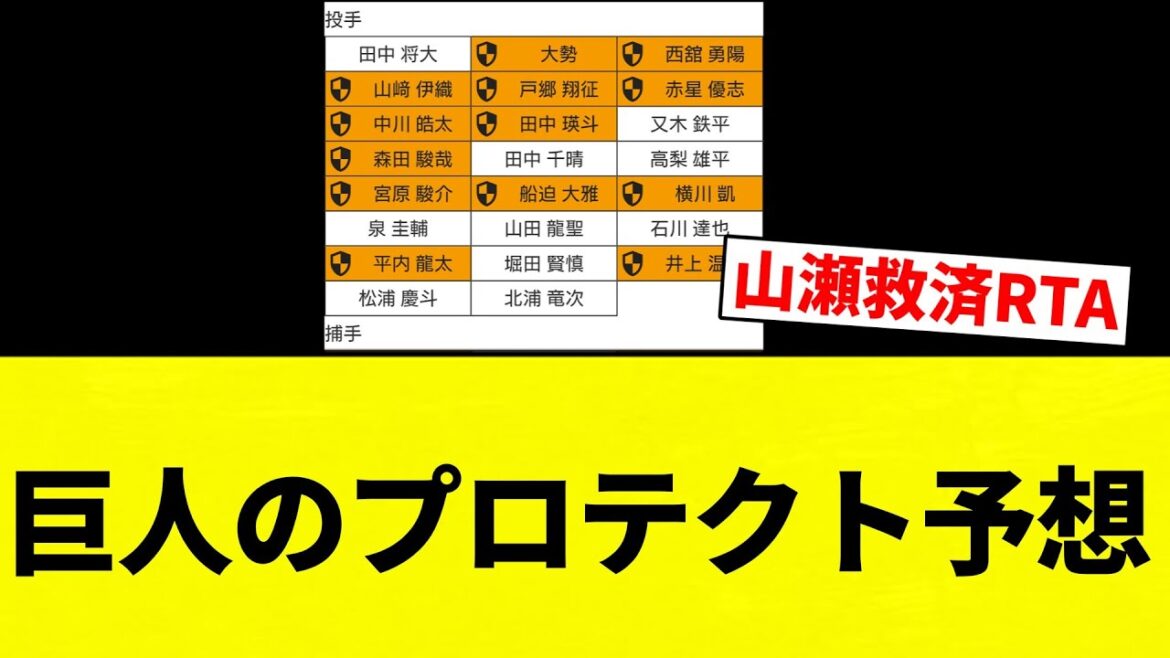 【予想してんねん!】巨人のプロテクト予想【プロ野球反応集】【2chスレ】【なんG】 【予想してんねん!】巨人のプロテクト予想【プロ野球反応集】【2chスレ】【なんG】