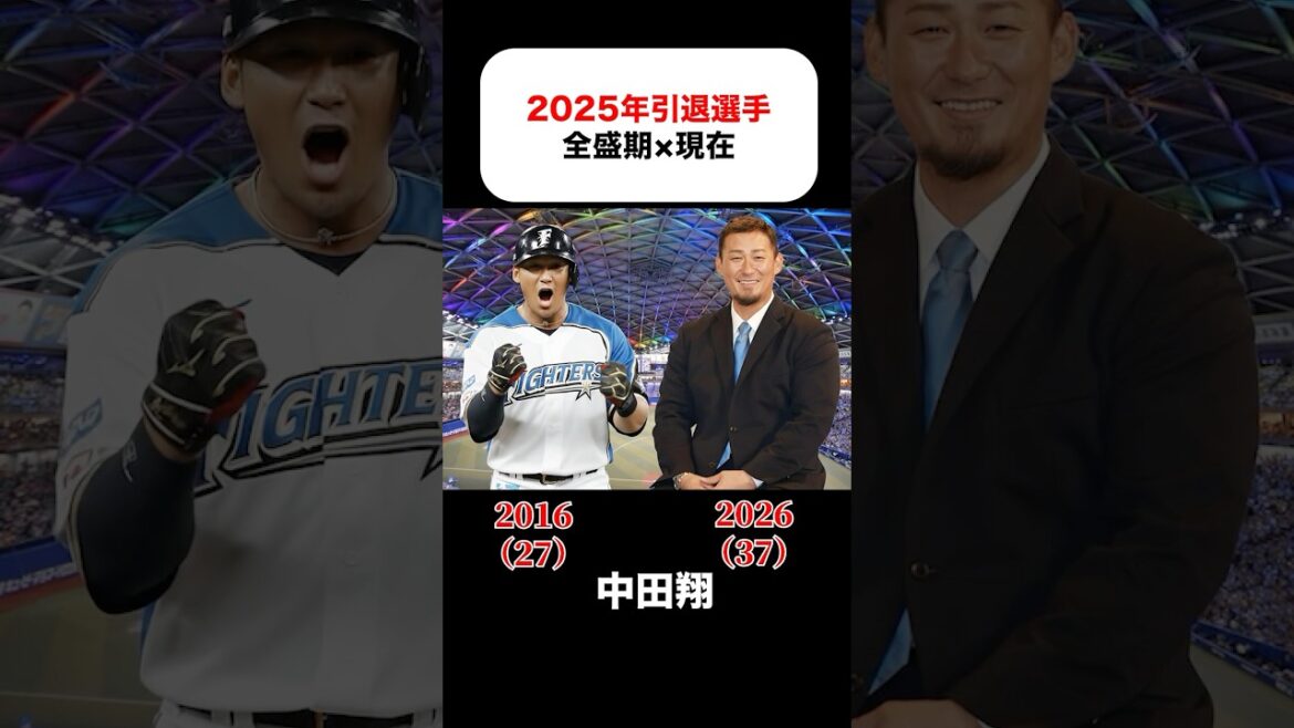 昨年引退した選手の全盛期×現在 #長野久義 #森唯斗 #川端慎吾 #島内宏明 #美馬学 #田中広輔  #福田周平 #中田翔