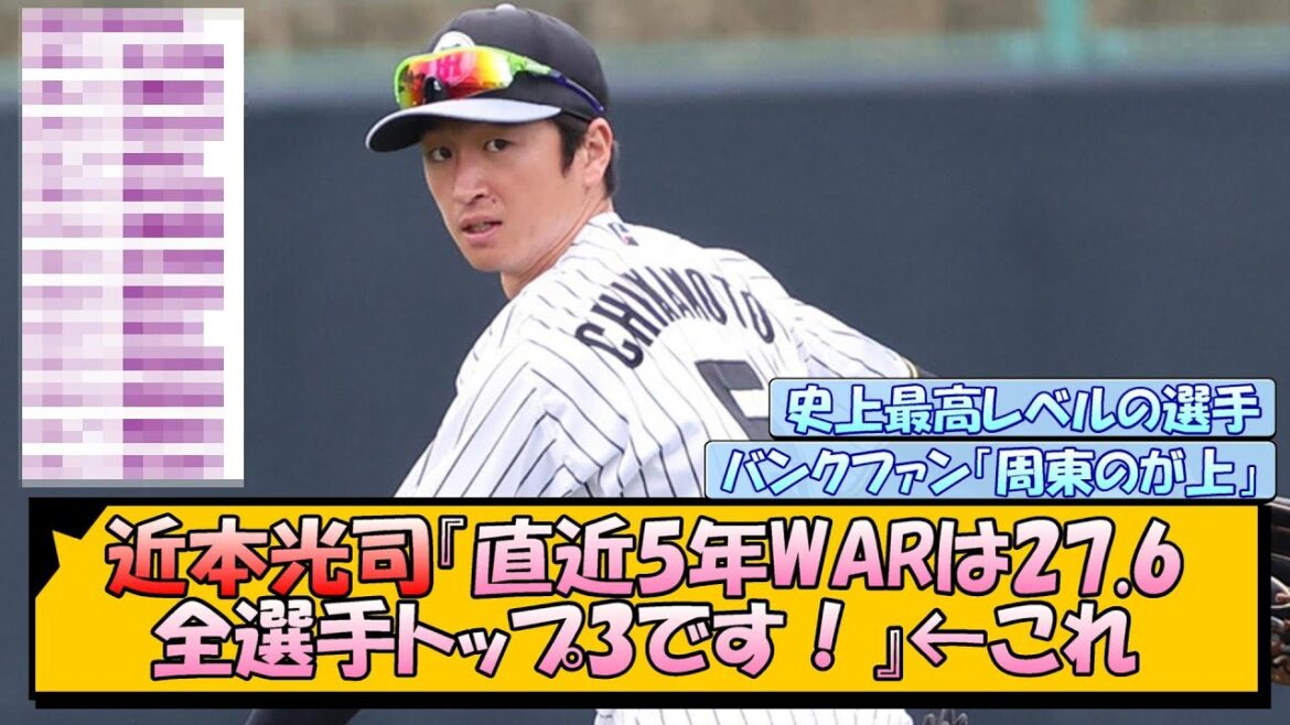 【阪神】近本光司『直近5年WARは27.6、全選手トップ3です』←これ