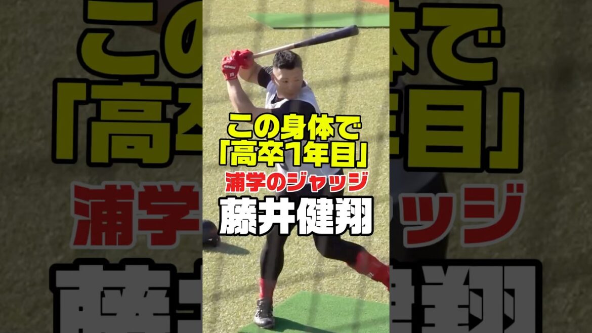 【巨人】この身体で「高卒1年目」浦学のジャッジ藤井健翔 （浦和学院）の力強いスイング　#巨人 #ジャイアンツ #プロ野球 #野球  #高校野球 #浦和学院  #shorts