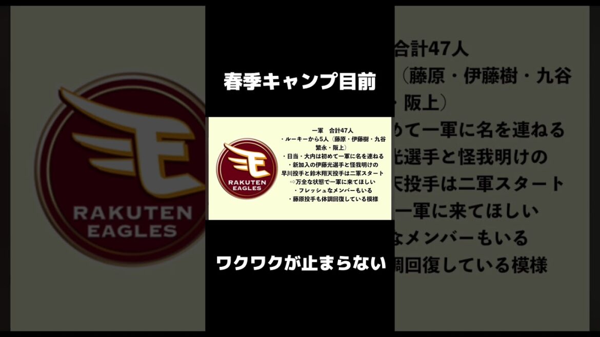 楽天イーグルス春季キャンプ目前！ワクワクが止まらない！！