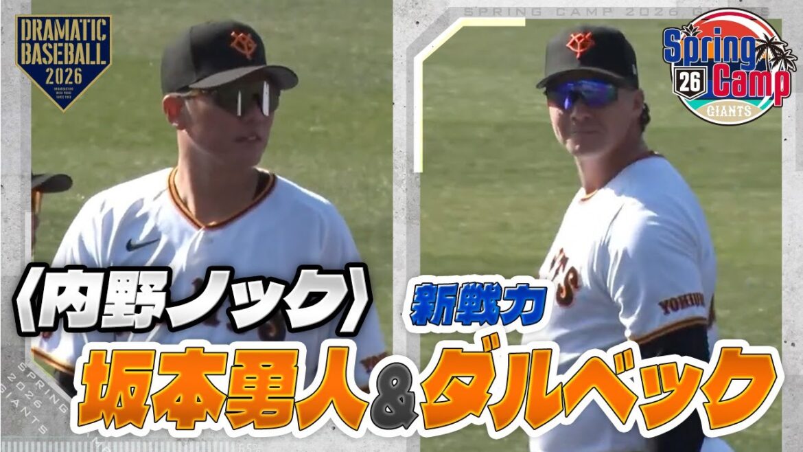 【春季キャンプ】第1クール2日目スタート！  "坂本＆新戦力ダルベック" 内野ノック【巨人】