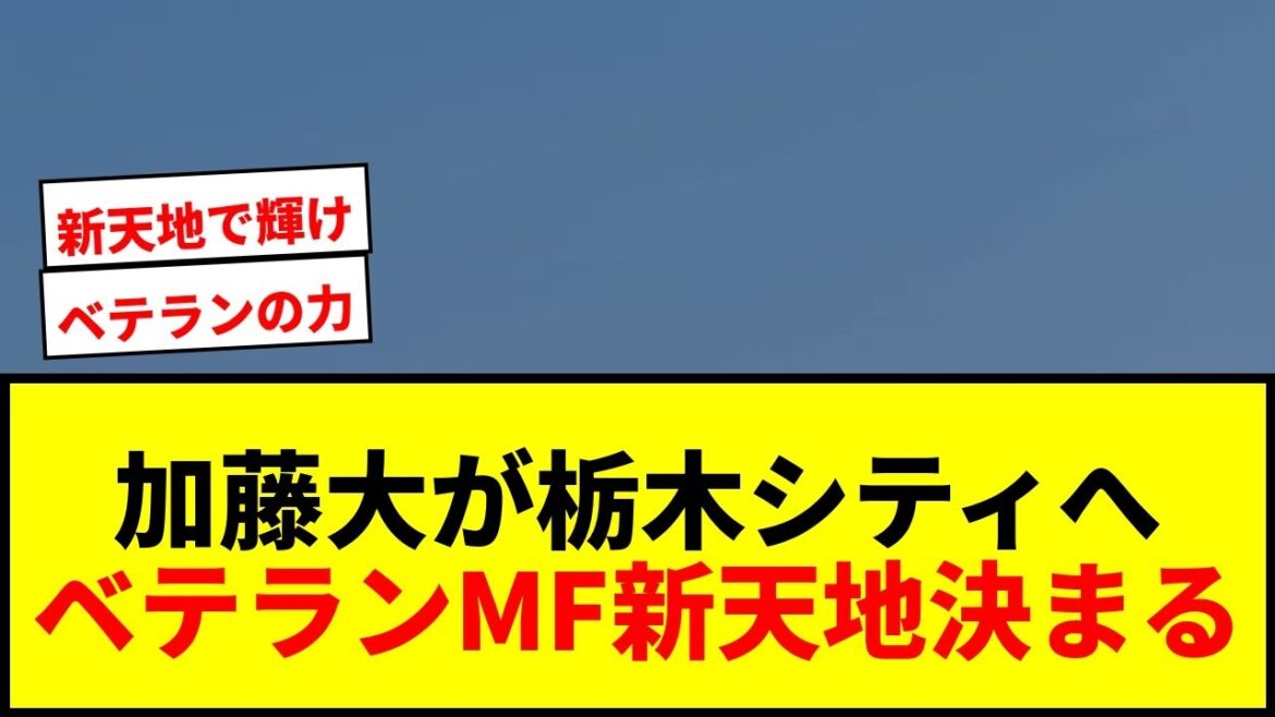 【速報】長崎契約満了のMF加藤大(34)が新興J2栃木シティへ移籍！「皆様のご尽力に感謝」
