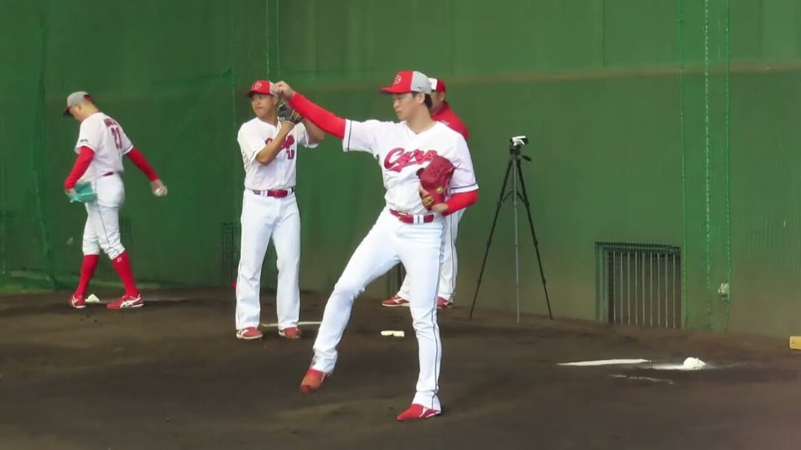 広島カープ 鈴木健矢 キャンプ初日ブルペン入り 2026.2.1
