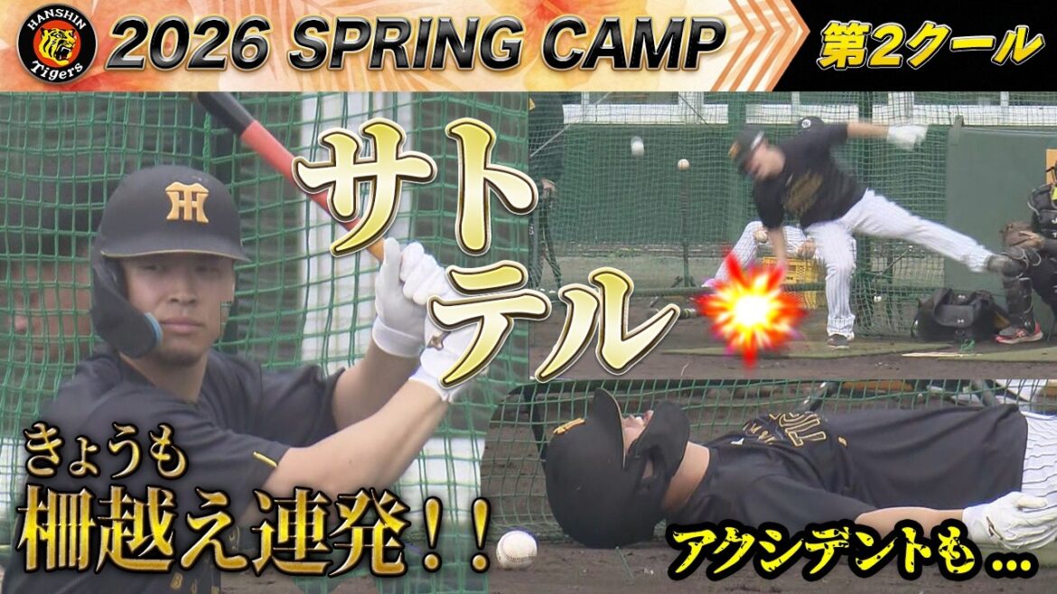【2月6日阪神キャンプ】佐藤輝明アクシデントも柵越え連発！！