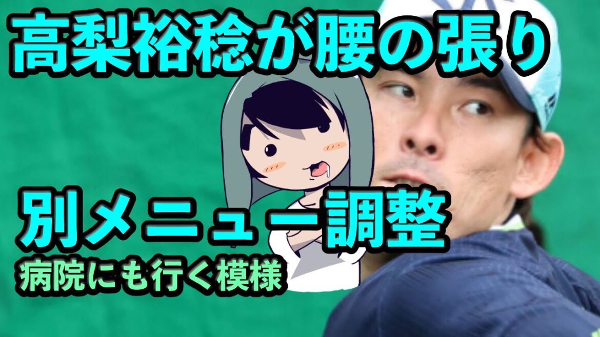 高梨裕稔が腰の張りで別メニュー調整。病院にも行く模様