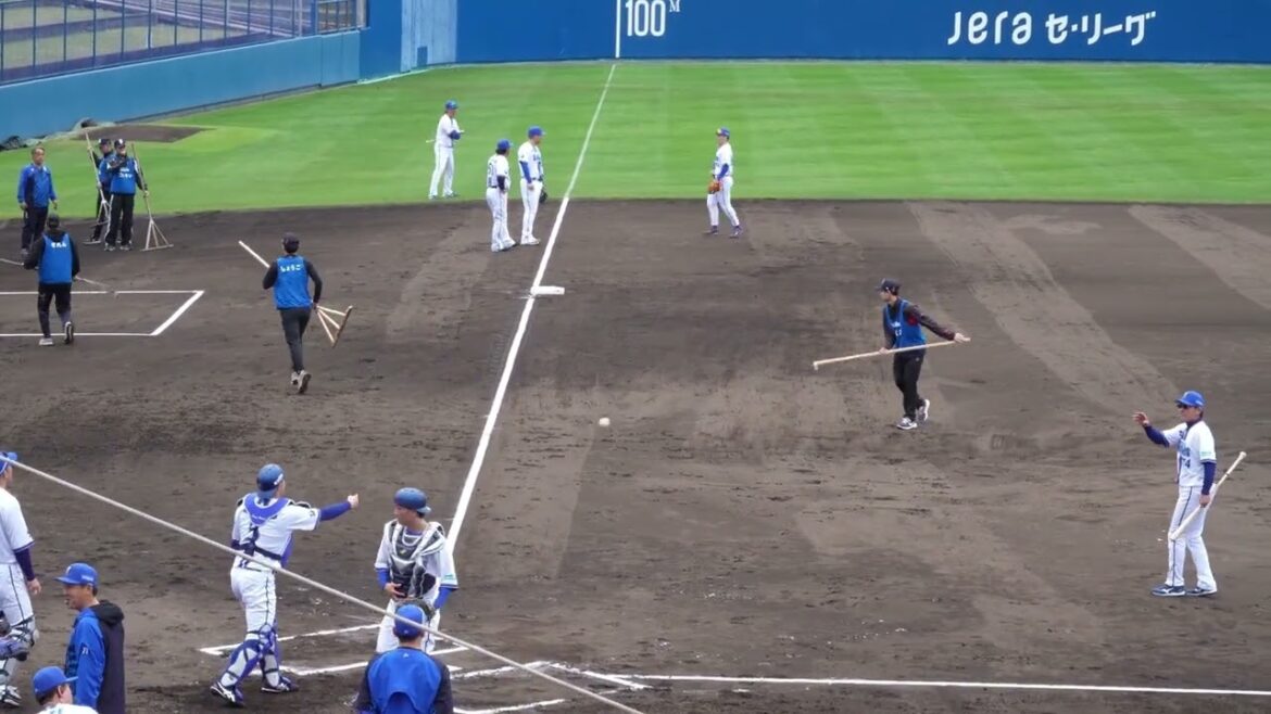 【2026/宜野湾/初日】捕手スローイング比較①山本祐大→②古市尊→③松尾汐恩→④山本祐大→⑤古市尊