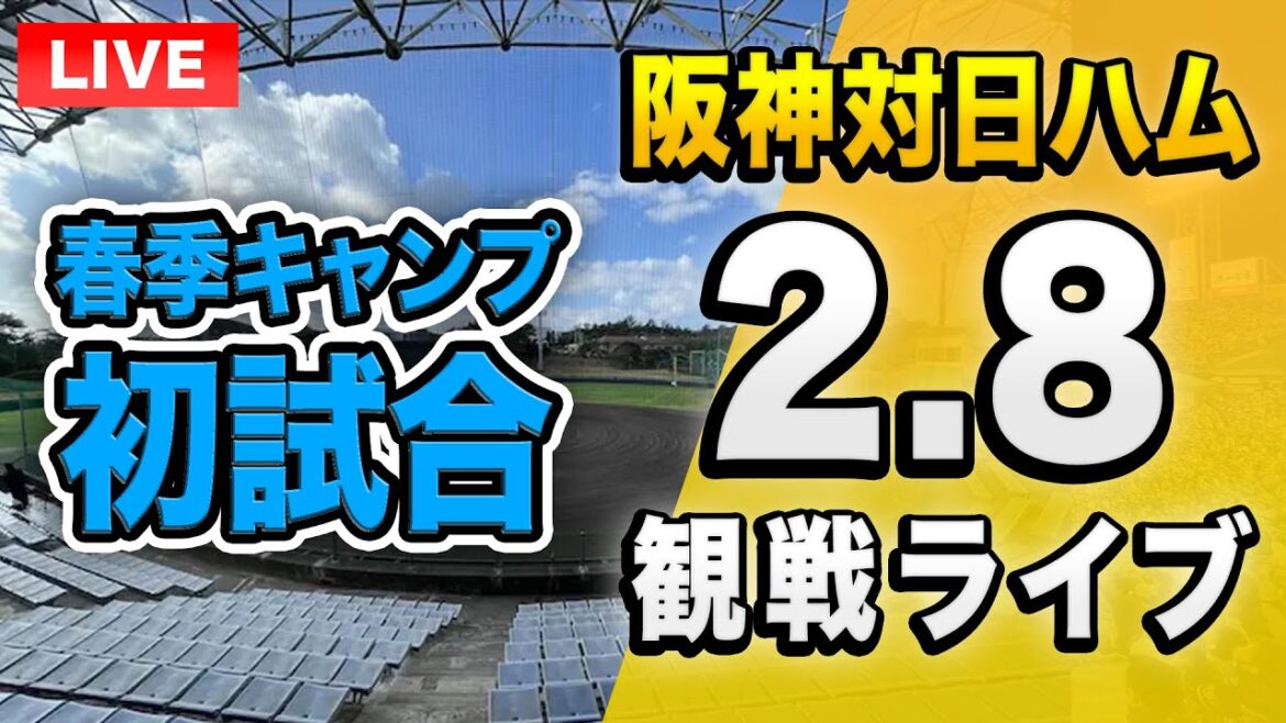 【阪神春季キャンプ2026🔴】2/8 阪神タイガース 対 北海道日本ハムファイターズ 春季キャンプ2026 練習試合を一緒に観戦するライブ。【プロ野球】