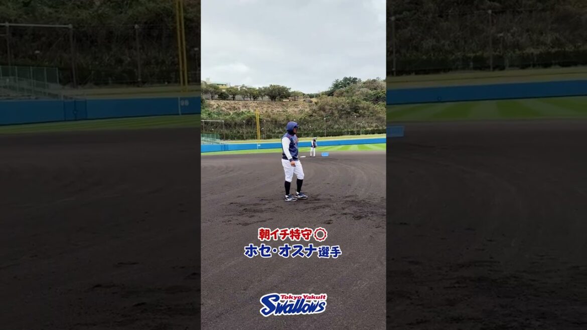 ホセ・オスナ選手、朝イチ特守！2026浦添キャンプ第2クール3日目　#オスナ #swallows  #shorts