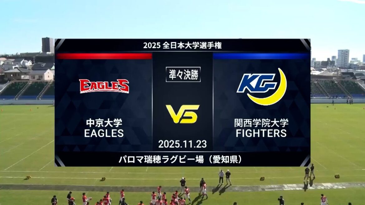 【全日本大学選手権準々決勝】中京大学 vs. 関西学院大学｜2025年11月23日【ハイライト】