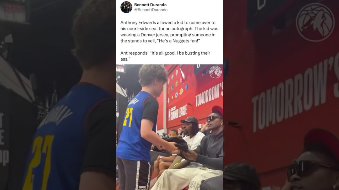 Ant's response to signing for a Nuggets fan 😅