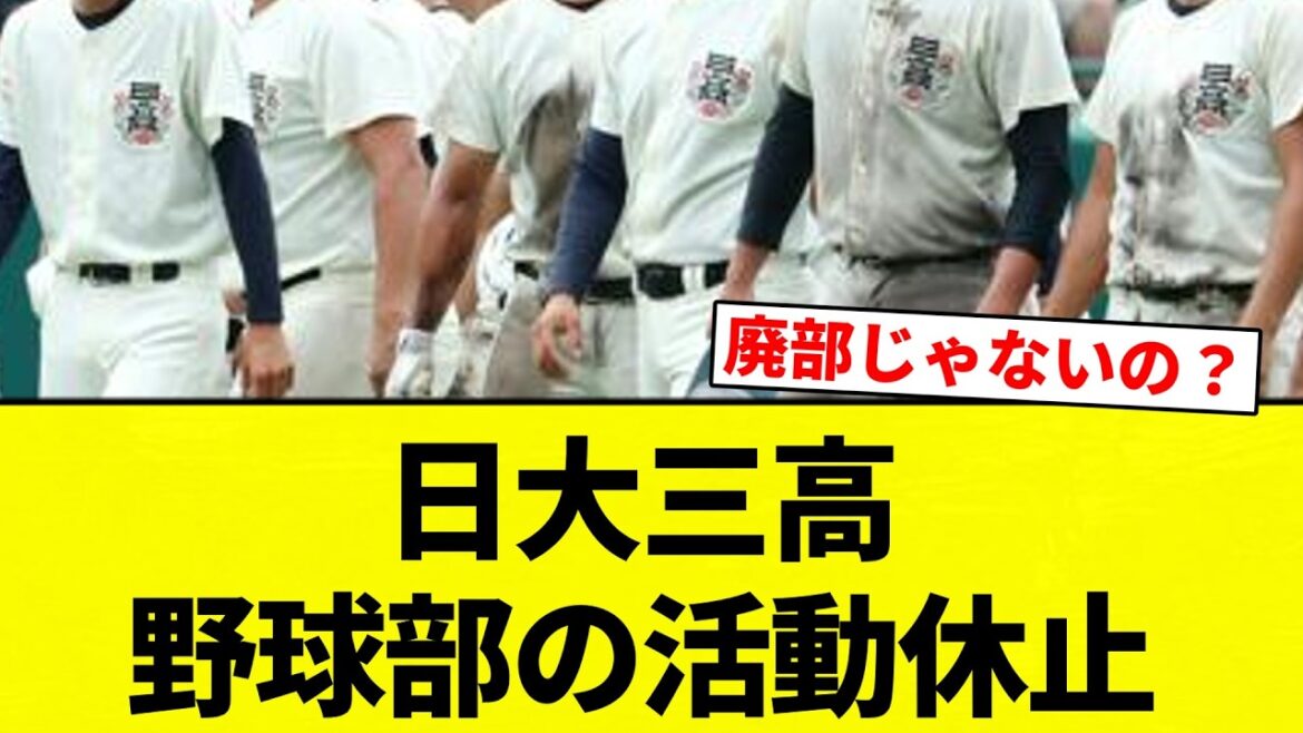 【禁止してんねん！】日大三高　野球部の活動休止【プロ野球反応集】【2chスレ】【なんG】