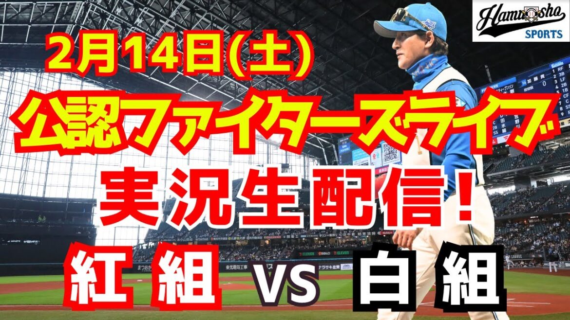 【ファイターズライブ】北海道日本ハムファイターズ 紅白戦 2/14 【ラジオ調実況】