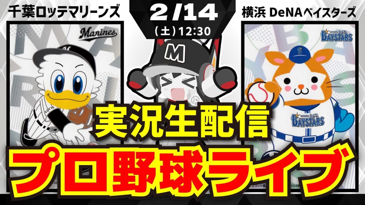 【2/14-プロ野球同時視聴配信】千葉ロッテマリーンズvs横浜DeNAベイスターズ※練習試合‼