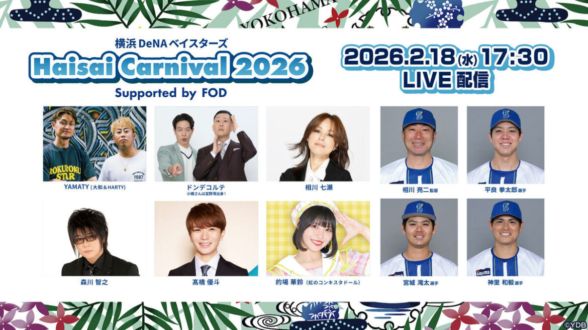 宜野湾で開催される球団初の主催イベント『横浜DeNAベイスターズ Haisai Carnival 2026 Supported by FOD』独占生配信！ | めざましmedia