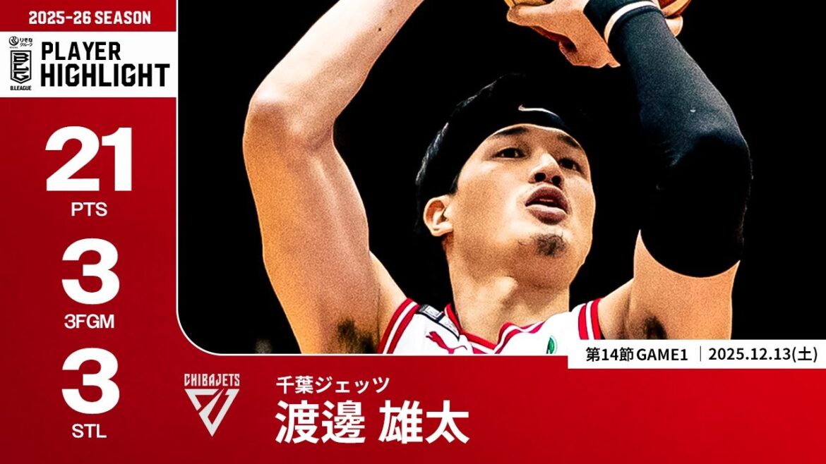 【プレーまとめ】千葉J#1 渡邊 雄太｜第14節GAME1｜12.13.2025 プロバスケ (Bリーグ)
