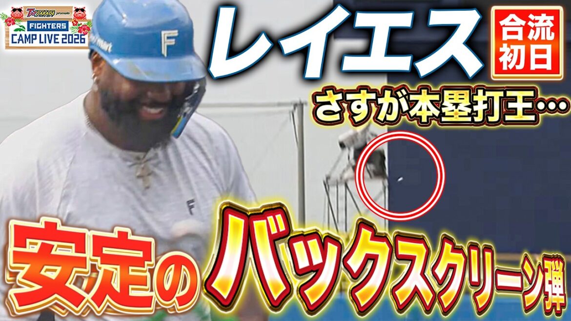 レイエス初日から“安定の”バックスクリーン弾 見ていて気持ちいい打撃練習＜2/16ファイターズ春季キャンプ2026＞