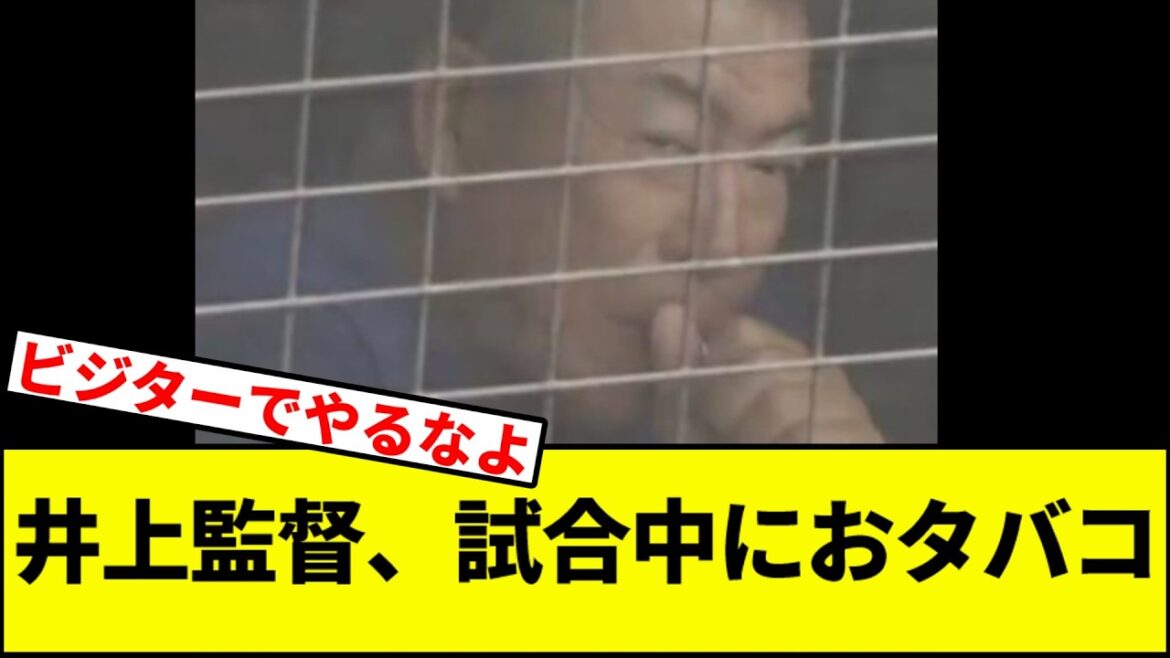 【ゾンビじゃないから…】井上監督、試合中におタバコ【なんJ反応】【なんG反応】【プロ野球反応集】【2chスレ】【5chスレ】【巨人】【阪神】【中日】【横浜】【ヤクルト】【カープ】