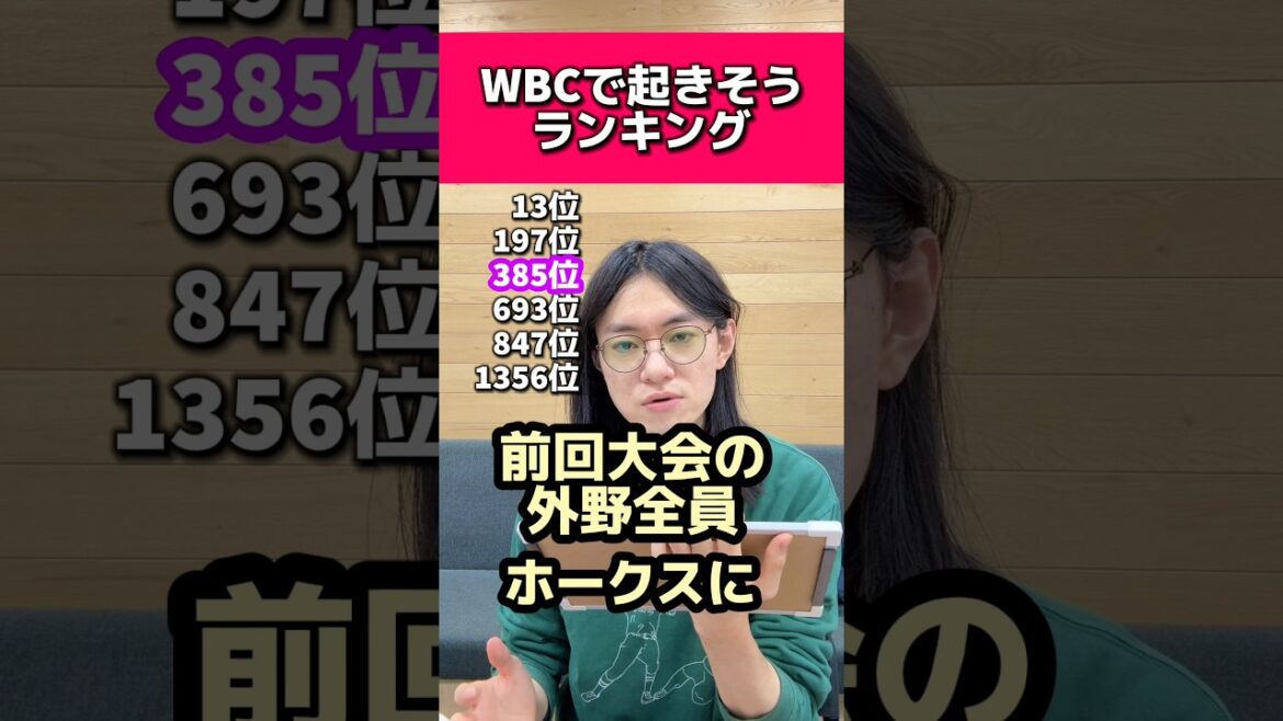 WBCで起きそうランキング13位#侍ジャパン#西武ライオンズ