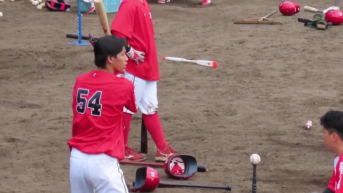 高卒の華麗なるスイング⁉️西川篤夢 カープドラフト6位 東光寺キャンプ初日 2026.2.5
