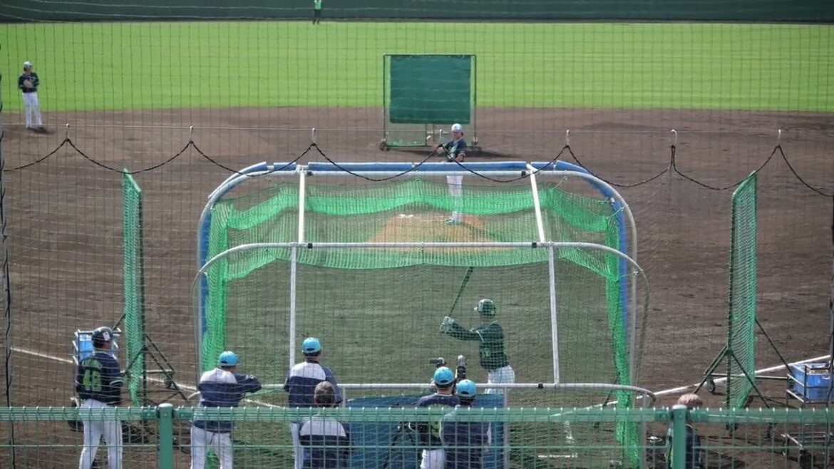 阪口皓亮投手 春季キャンプライブBP（打者：宮本選手、松川選手、柿沼選手）2026.02.16