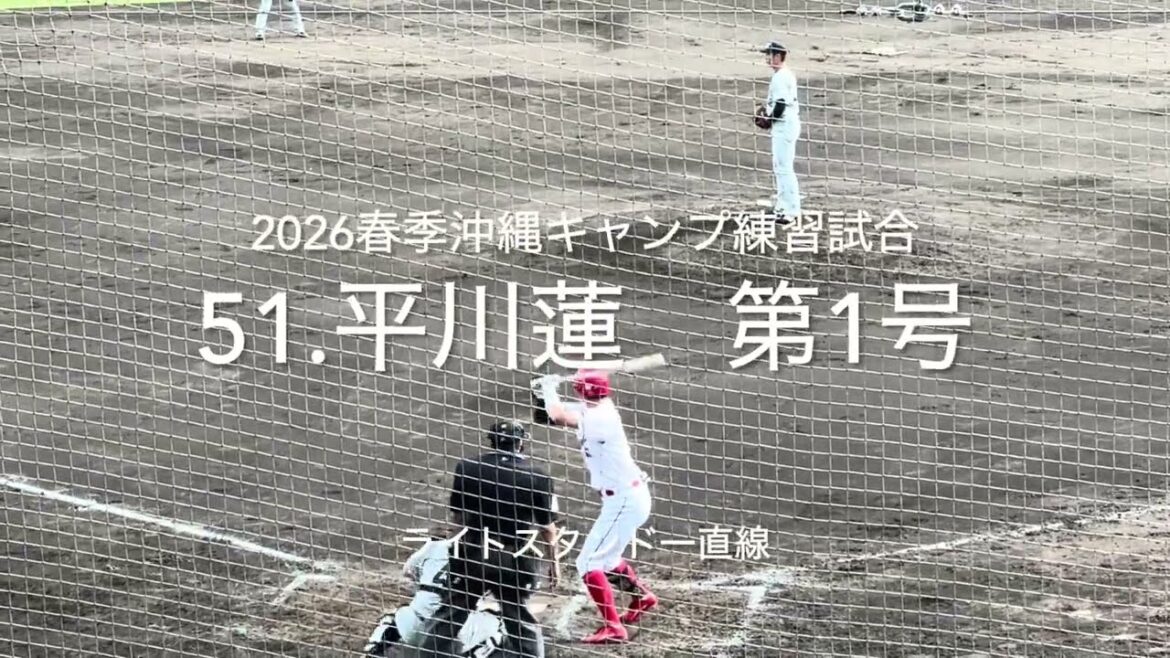 カープの対外試合初本塁打はドラフト1位平川のライトスタンドへの一撃【2026.2.18春季沖縄キャンプ　練習試合広島vsロッテ】#広島カープ#2026春季沖縄キャンプ#コザしんきんスタジアム#平川蓮