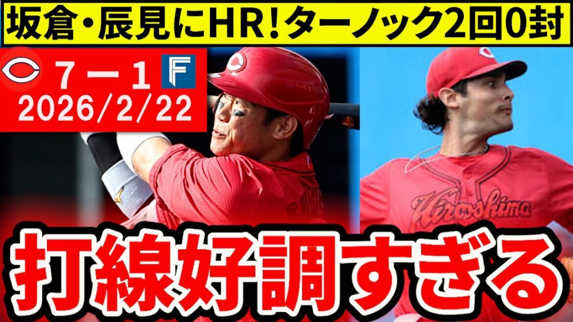 【広島vs日本ハム OP戦】また2桁安打で初勝利！坂倉・辰見がホームラン！ターノック2回0失点の堂々日本デビュー！【広島東洋カープ】