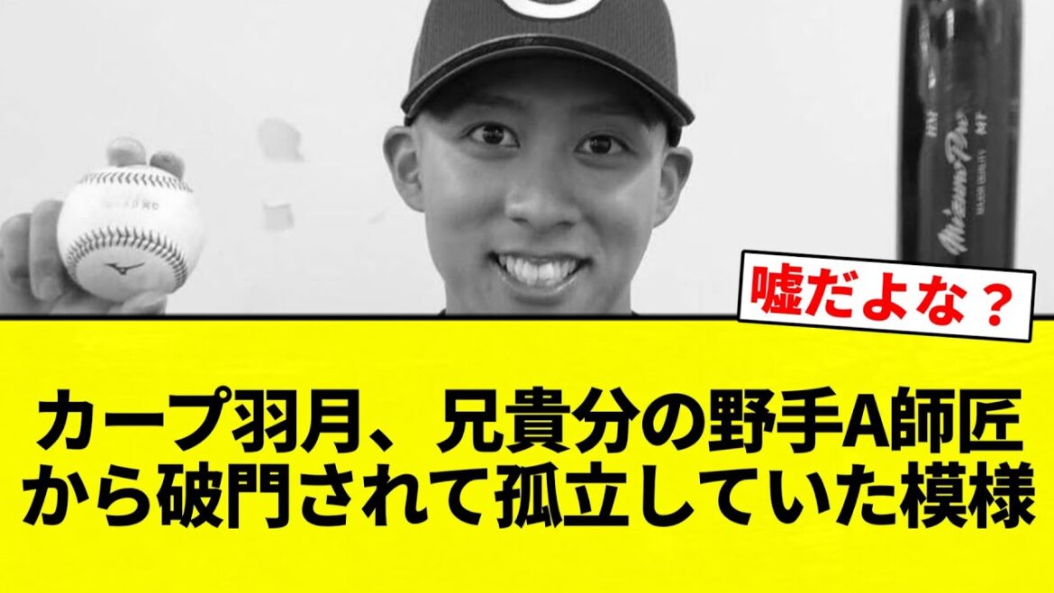 【これはAが悪い】カープ羽月、兄貴分の野手A師匠から破門されて孤立していた模様【プロ野球反応集】【2chスレ】【なんG】