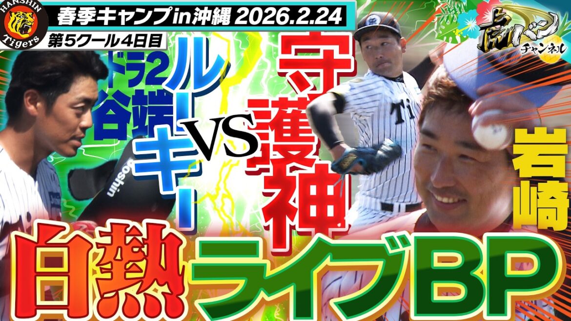 【激闘】守護神岩崎VSドラ2谷端がライブBPで対決！今季初実戦形式登板の岩崎優が若虎相手に圧巻の投球を披露！阪神タイガース密着！応援番組「虎バン」ABCテレビ公式チャンネル