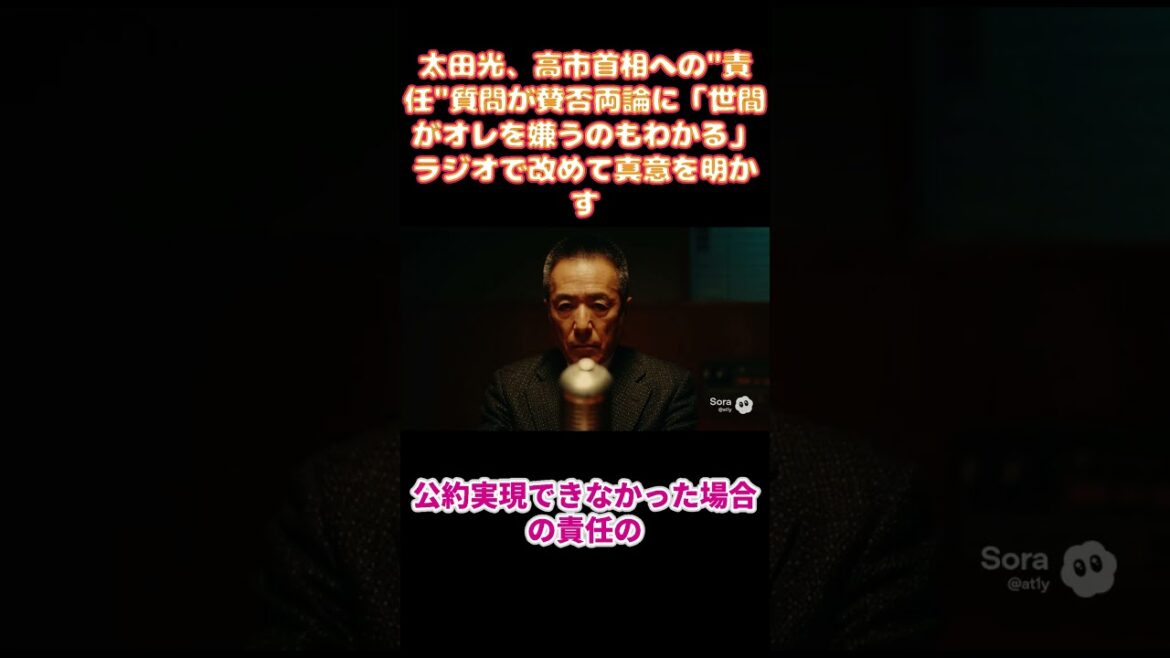 太田光、高市首相への責任質問が賛否両論に タイトル 太田光、高市首相への責任質問が賛否両論に「世間がオレを嫌うのもわかる」　ラジオで改めて真意を明かす