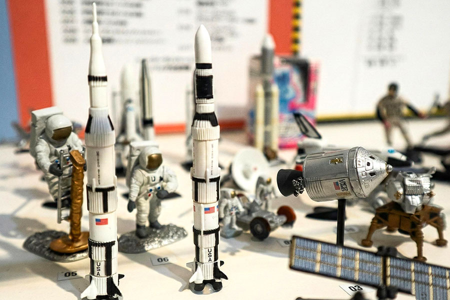 チョコエッグの展示コーナー。想像以上に精巧にできている（お菓子ミュージアム天保山）