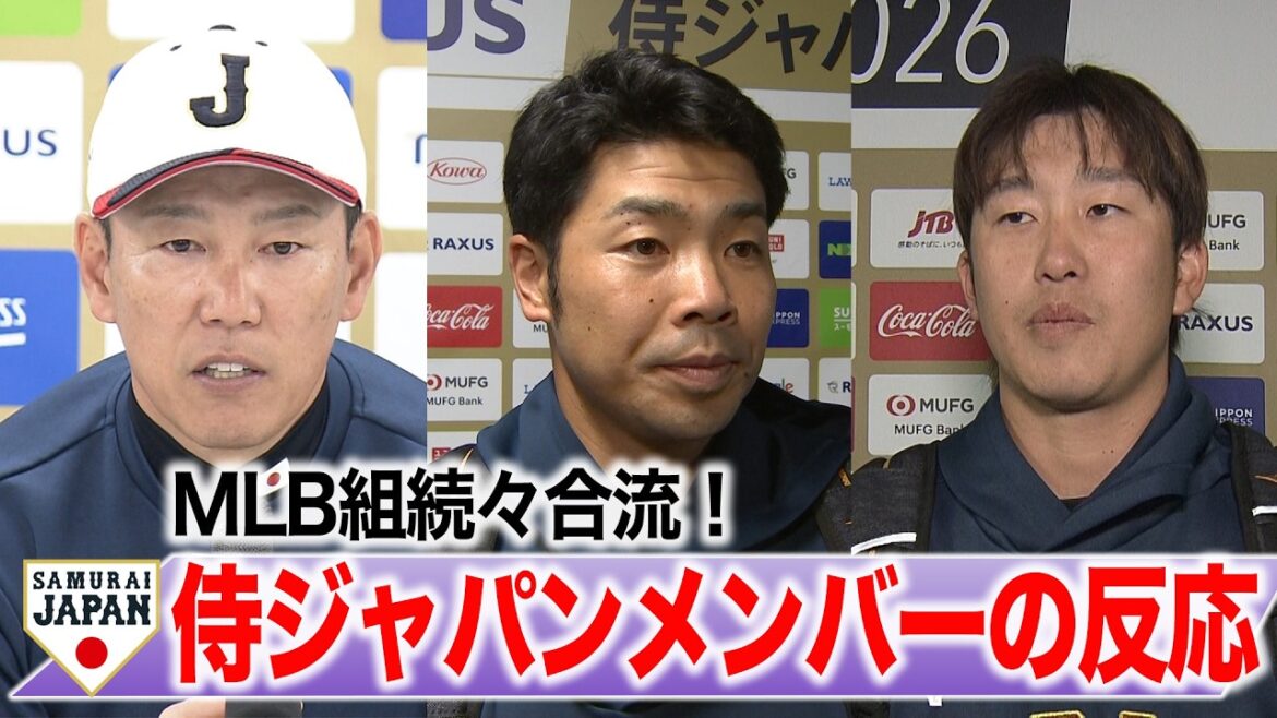 【侍ジャパン】MLB組続々合流！侍ジャパンメンバーの反応をお届け！井端弘和監督　近藤 健介　小園海斗
