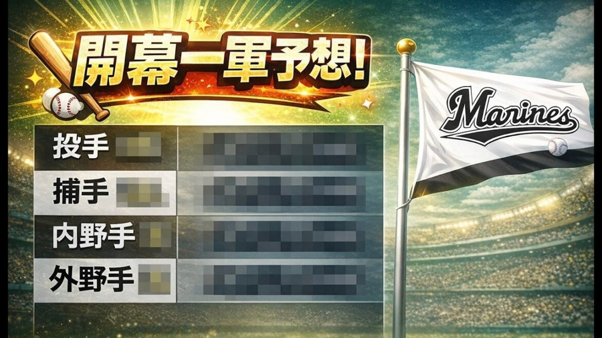 千葉ロッテ、開幕一軍メンバー予想！！！