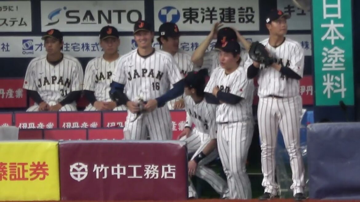【侍ジャパン】強化試合 オリックス戦 ベンチで仲良しの【大谷翔平】と【宮城大弥】 現地映像