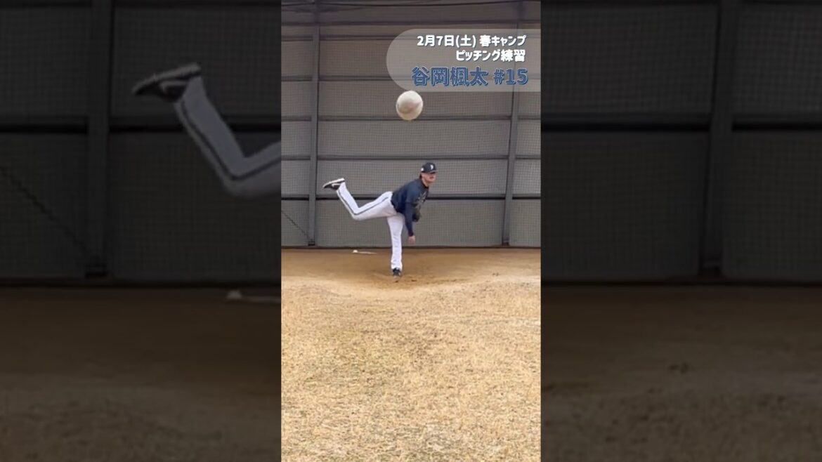 谷岡楓太選手の春キャンプ期間ピッチング練習！ #北九州下関フェニックス #2軍ちゃんねる #野球