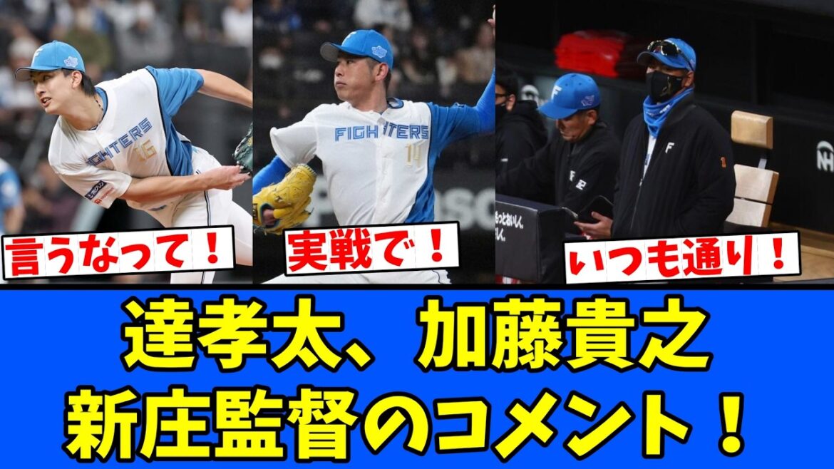 【試合後】達孝太 加藤貴之 新庄監督のコメント！