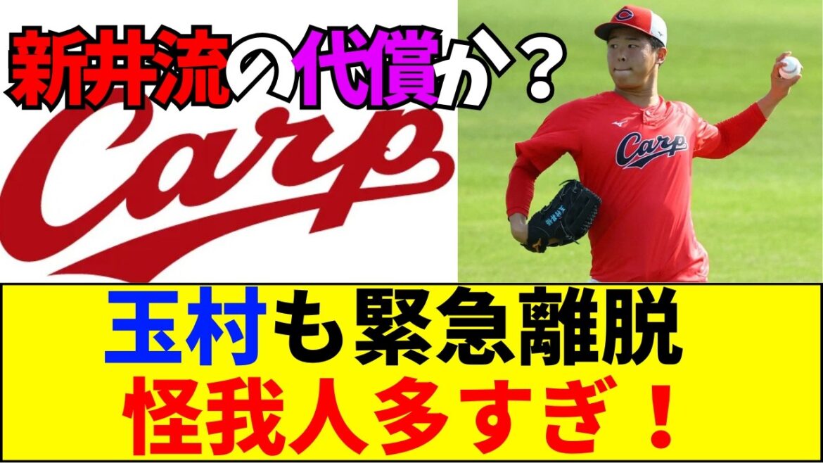 【速報】【緊急事態】広島・玉村も離脱でファン激怒！新井監督の「大丈夫」は信じられる？怪我人続出の異常事態【ネットの反応】