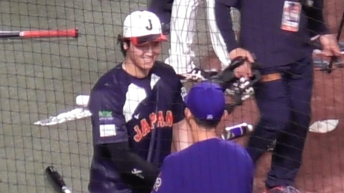 大谷翔平　かつてのバッテリー大野奨太コーチと笑顔の再会　侍ジャパンVS中日ドラゴンズ　2026/02/27