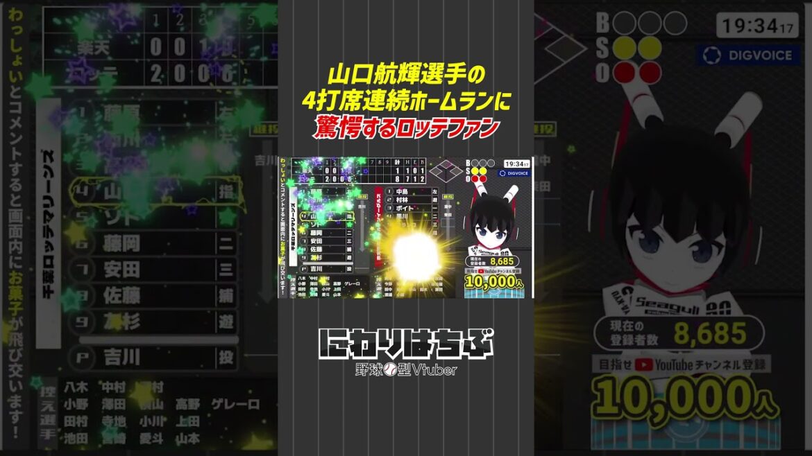 山口航輝選手の4打席連続ホームランに驚愕するロッテファン‼#shorts #千葉ロッテマリーンズ#山口航輝