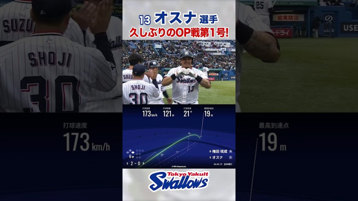 オスナ選手 久しぶりのOP戦第1号！ #swallows #オスナ #shorts